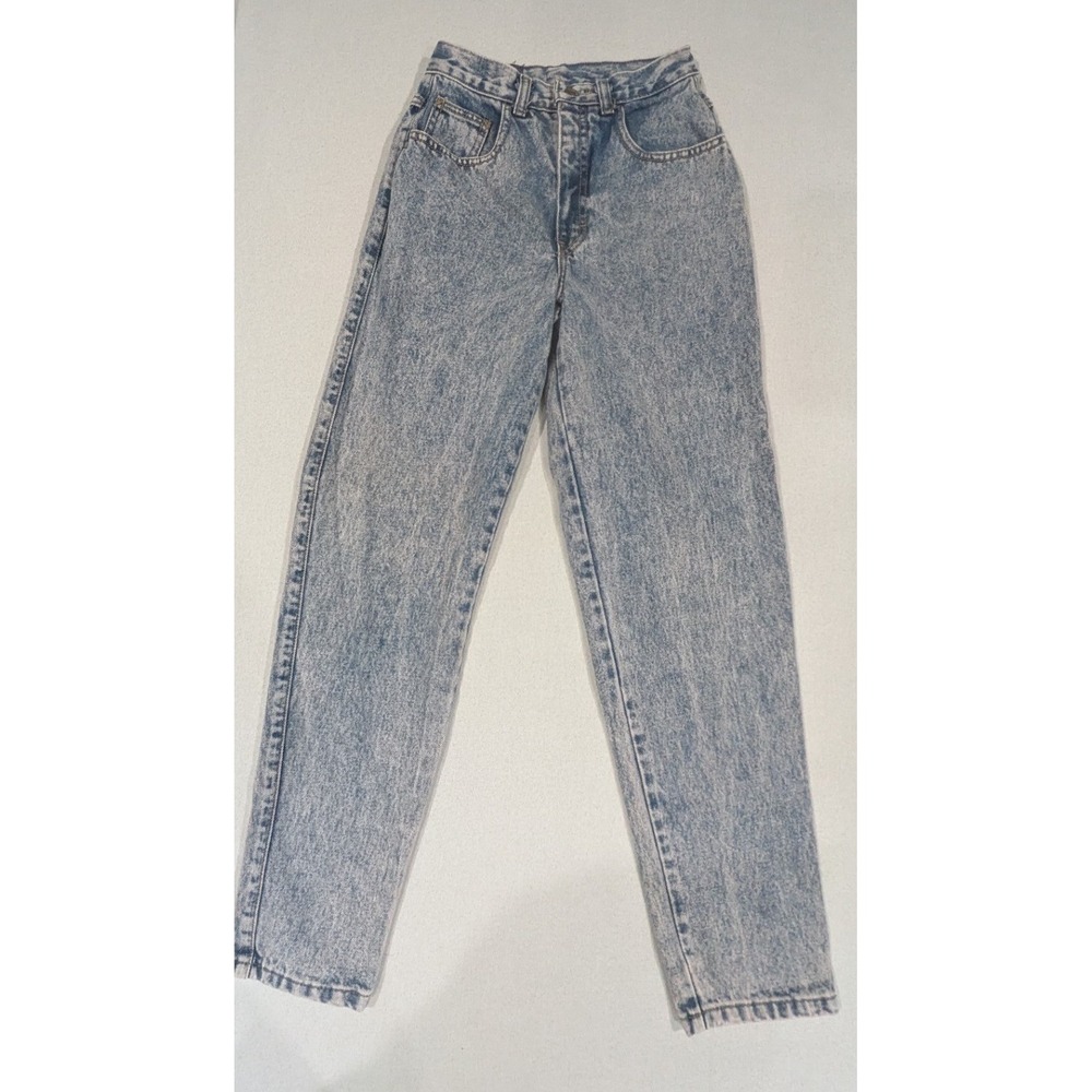 Calvin Vintage Mom Jeans Womens 3/4 Blue Excellent Acid Wash High Rise Tapered